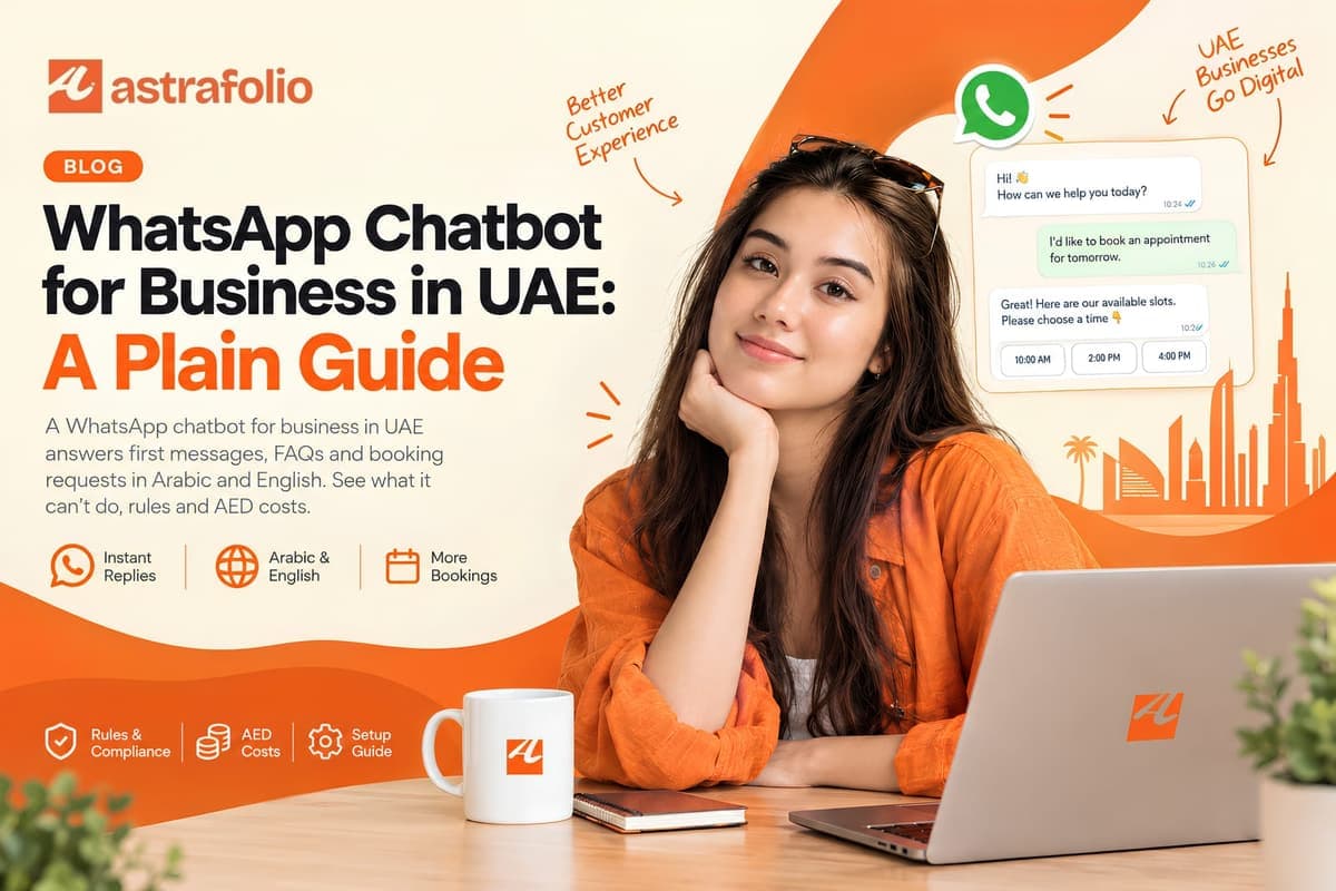 Cover for the article: WhatsApp Chatbot for Business in UAE: A Plain Guide